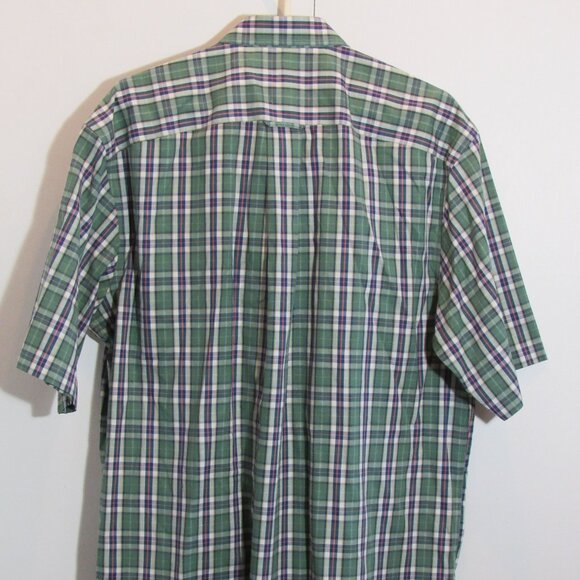 Orvis Mens XLT Cotton Blend Short Sleeve Checks Shirt Green Active Fit NWOT - Picture 5 of 9
